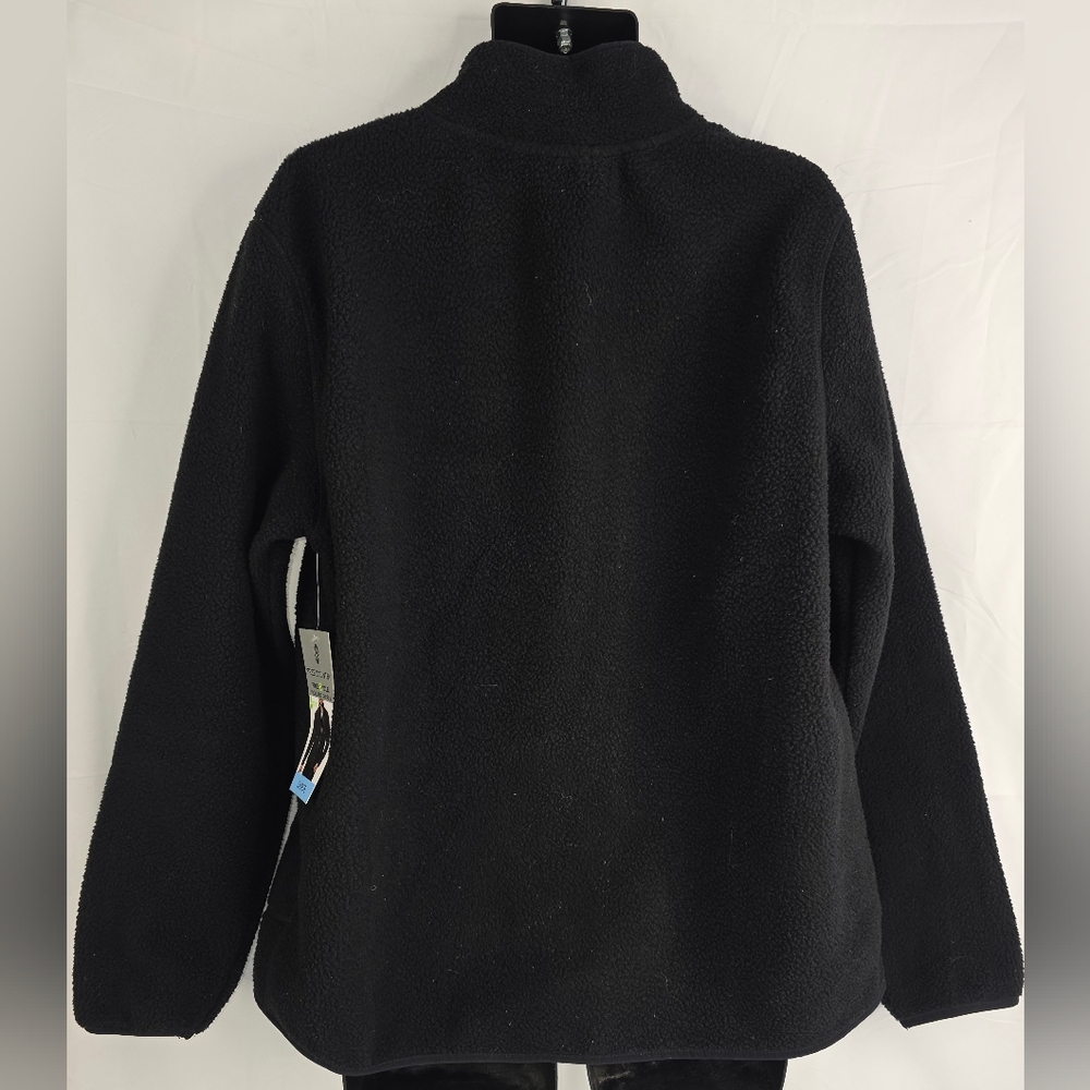 Free Country Black Fleece Zip-Up Jacket Size Large NWT AT-3236 - Picture 5 of 10